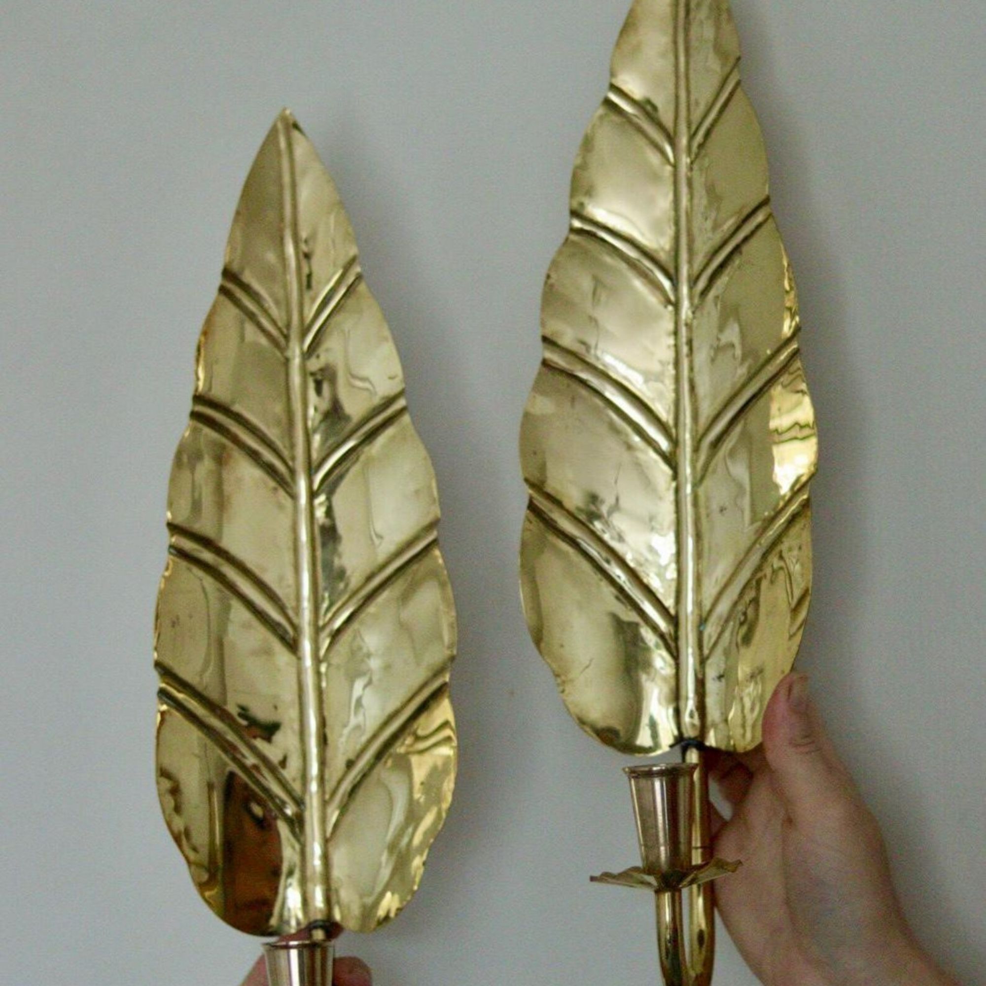 Pair of Mid Century Swedish Brass Sconces