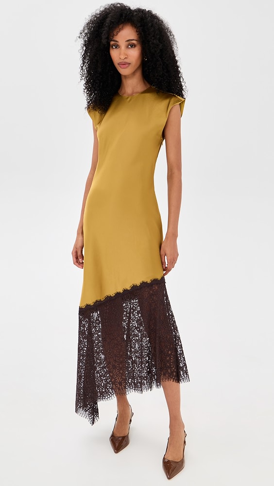 Violeta Lace Combo Dress - Hazel/dark Fig