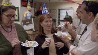 Michael offering Meredith some ice cream cake in The Office