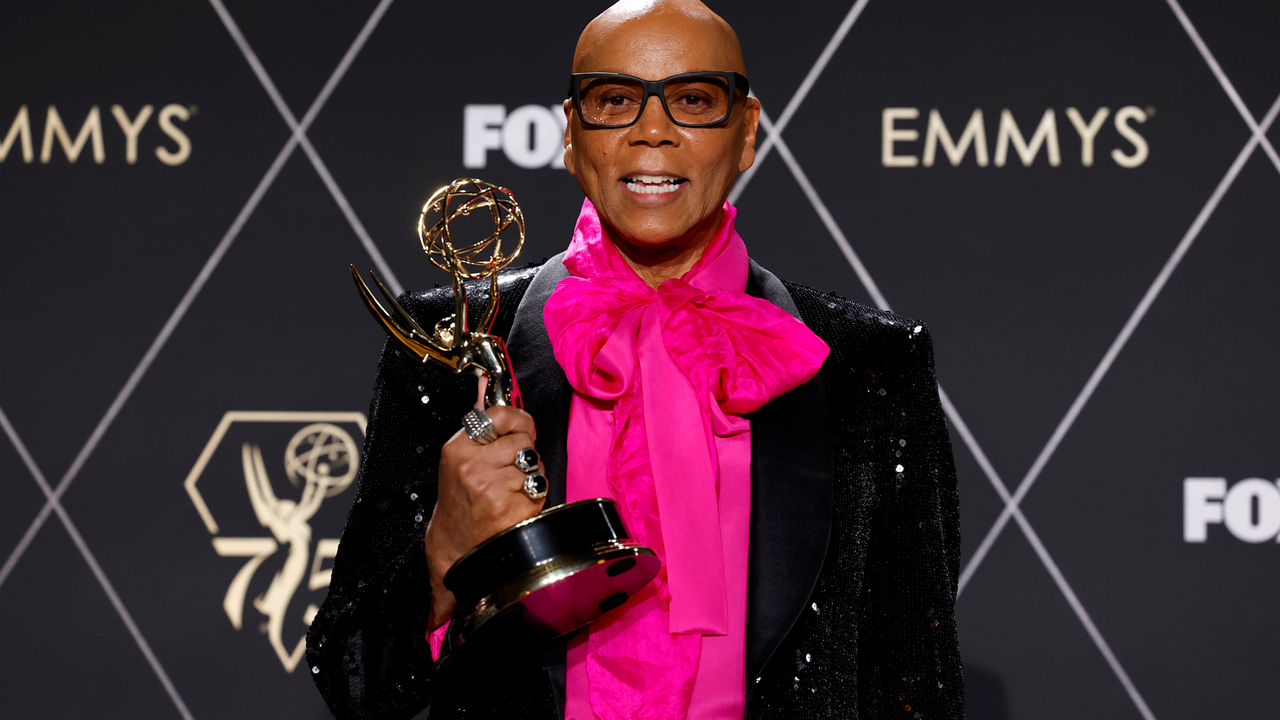 RuPaul, winner of Outstanding Reality TV Competition for &quot;RuPaul&#039;s Drag Race,&quot; poses in the press room during the 75th Primetime Emmy Awards at Peacock Theater on January 15, 2024 in Los Angeles, California.