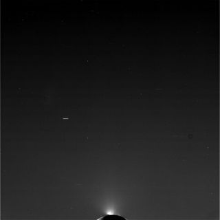 This raw, unprocessed image was taken by NASA's Cassini spacecraft on May 2, 2012. The camera was pointing toward Enceladus at approximately 239,799 miles (385,919 kilometers) away.
