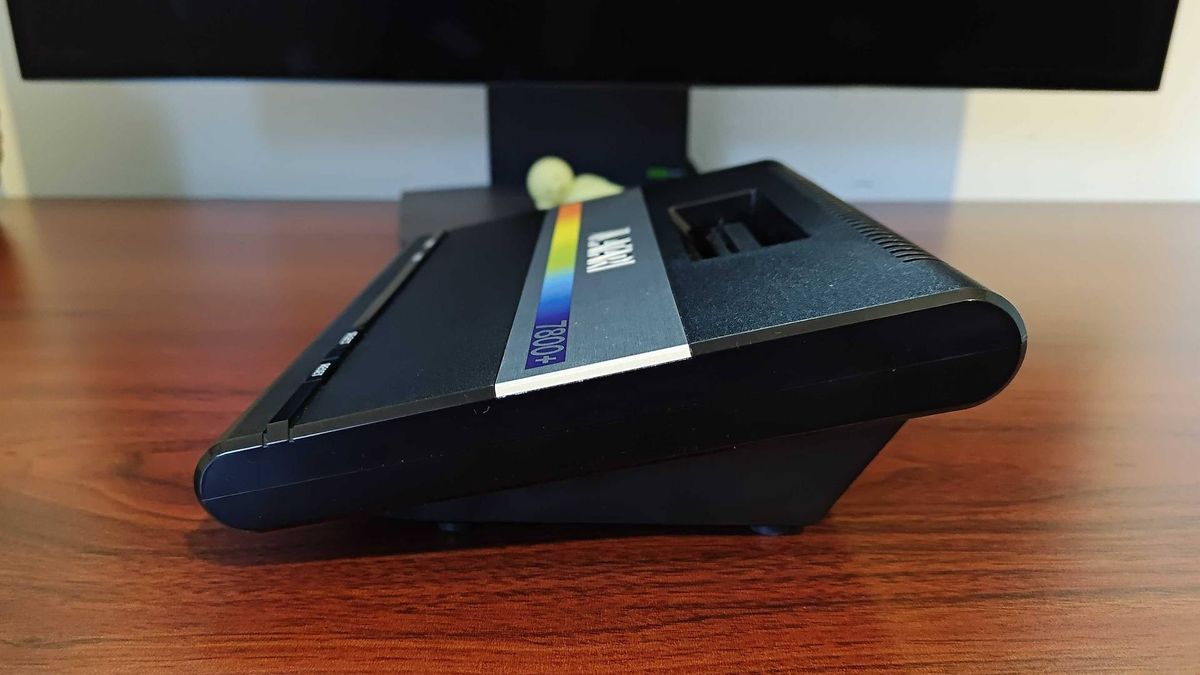 Side view of Atari 7800+ on desk