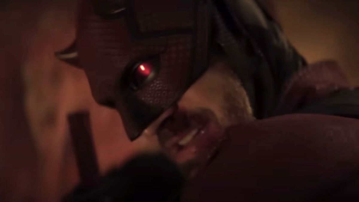 Matt Murdock (Charlie Cox) looks over his back in Daredevil: Born Again