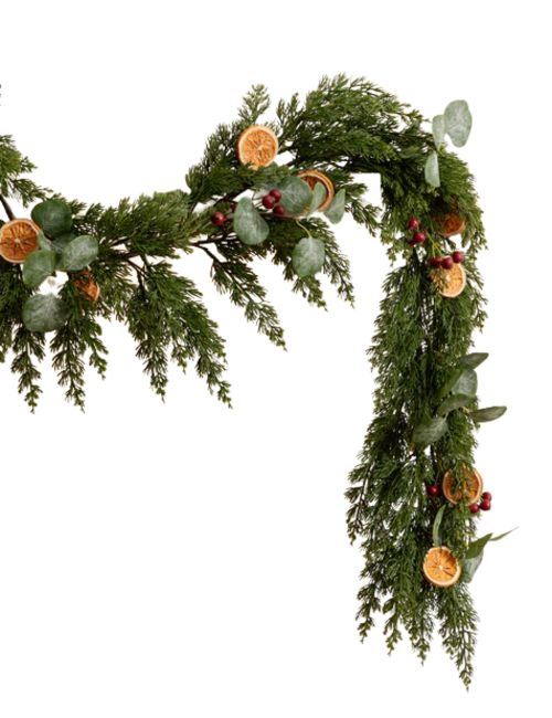 6' Orange & Eucalyptus Faux Garland