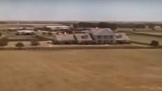 An arial shot of Southfork Ranch in Dallas