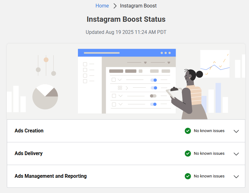 Metastatus page Instagram August 2025