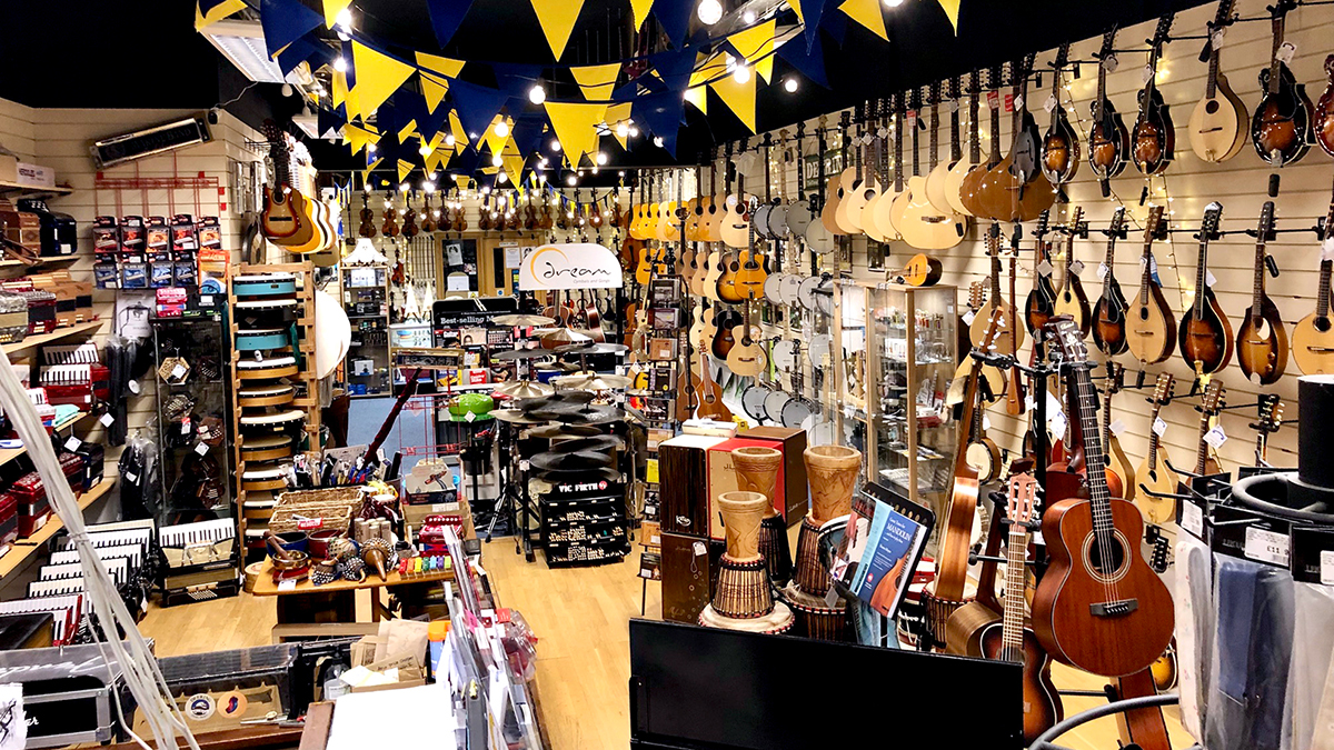 Inside Hobgoblin Music's Brighton shop