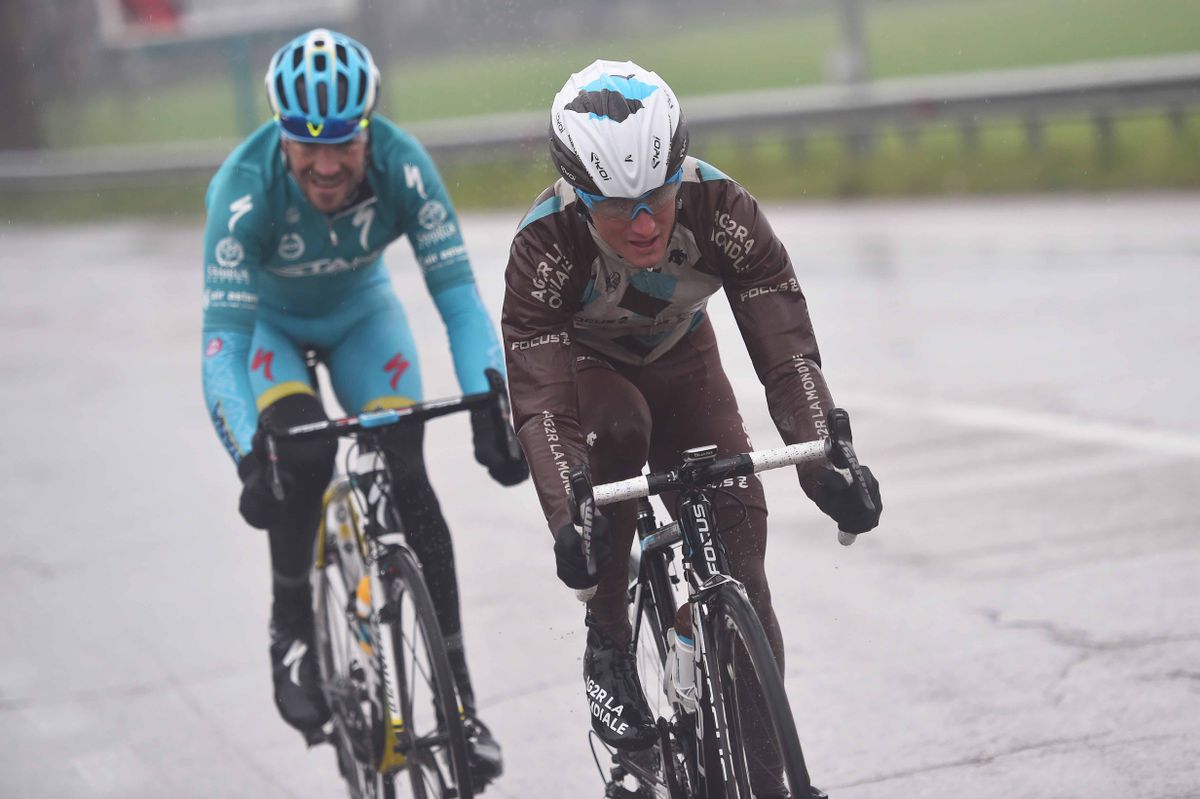 Alexis Vuillermoz (AG2R La Mondiale) and Alessandro Vanotti (Astana)