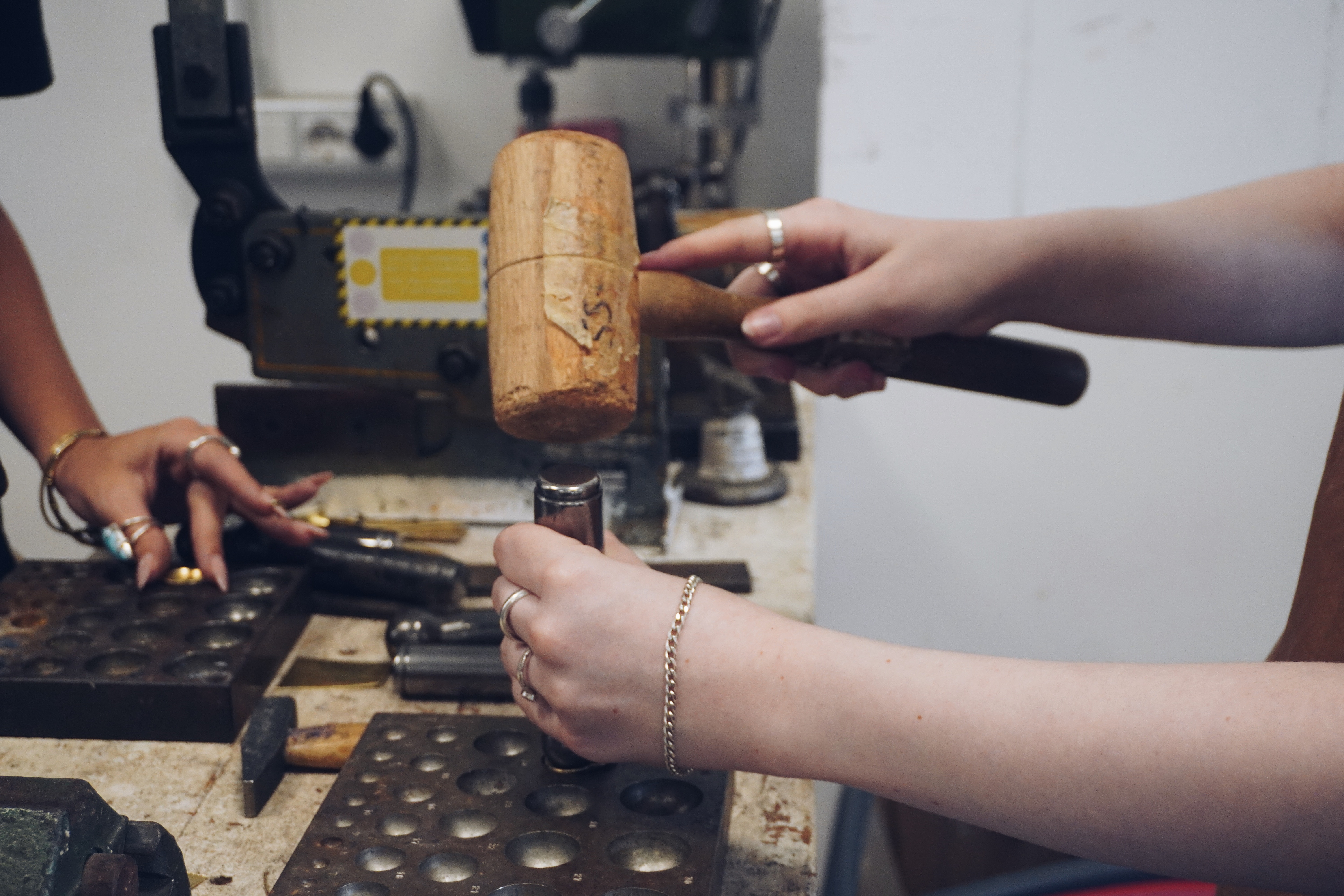 Me hammering some copper in Rome.