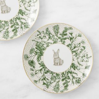 Garden Lattice Bunny Salad Plates, Set of 4