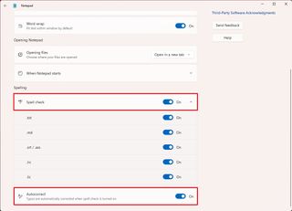 Notepad spell check and autocorrect