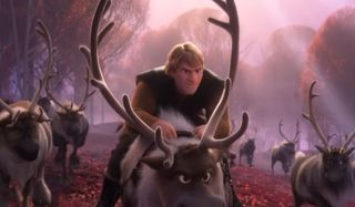 Kristoff riding Sven in Frozen II