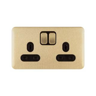 Schneider Electric Lisse Screwless Deco - Switched Double Power Socket