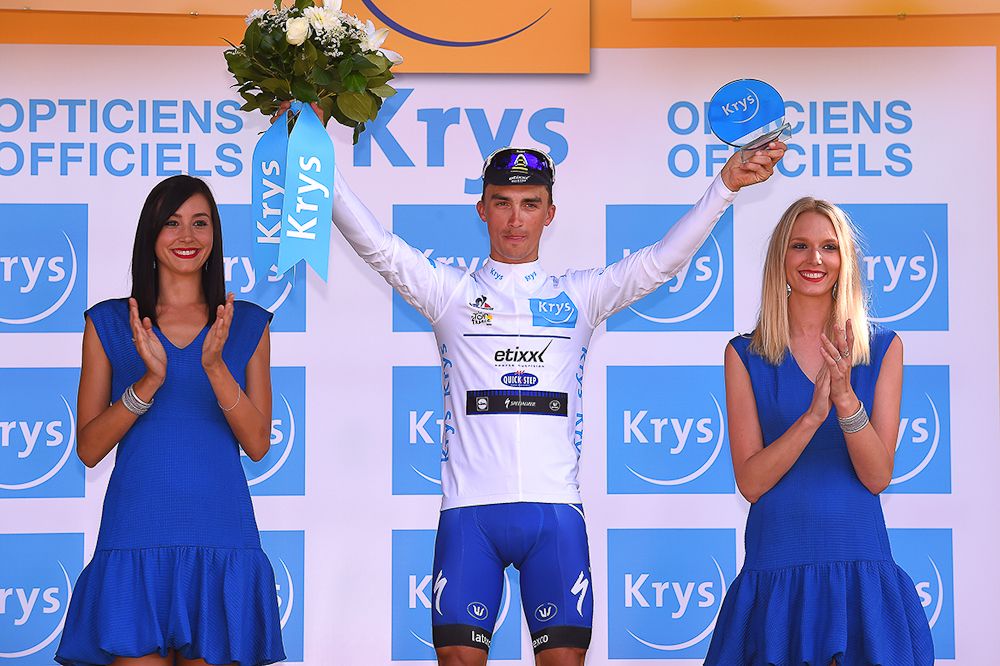 Julian Alaphilippe in the white jersey after stage 6