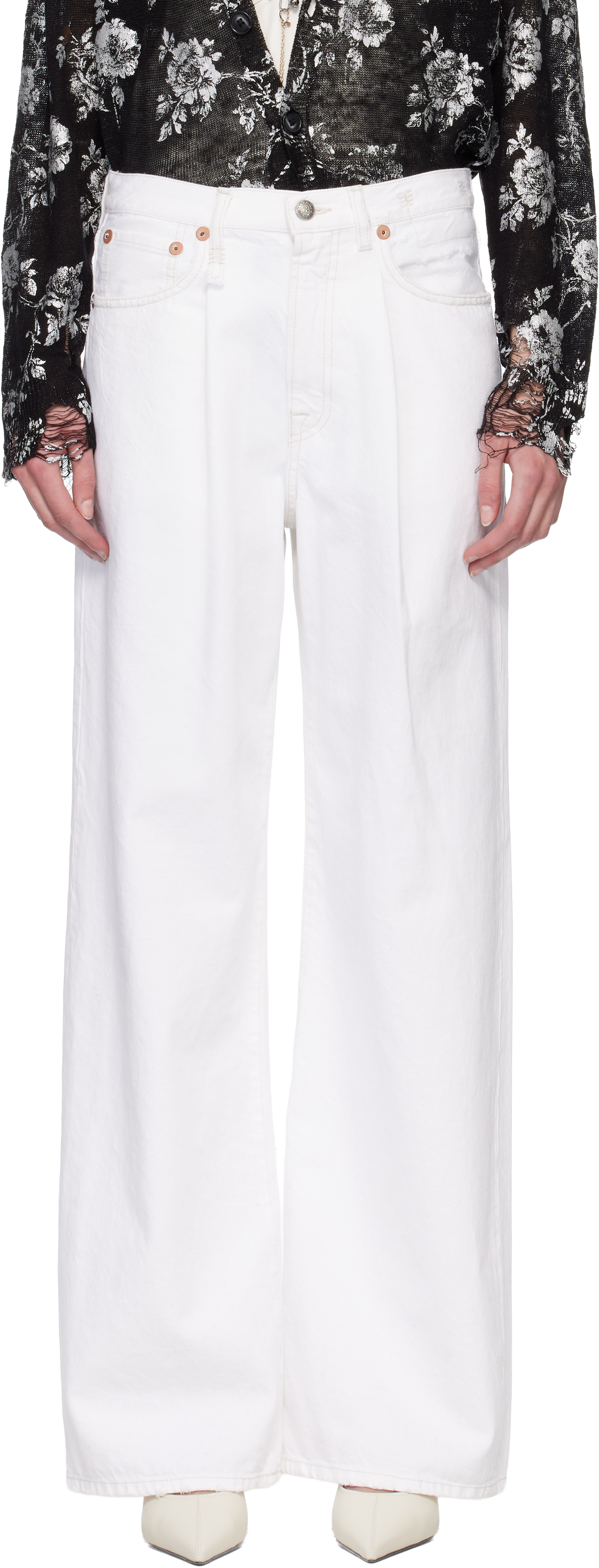 Ssense Exclusive White Baggy Damon Jeans