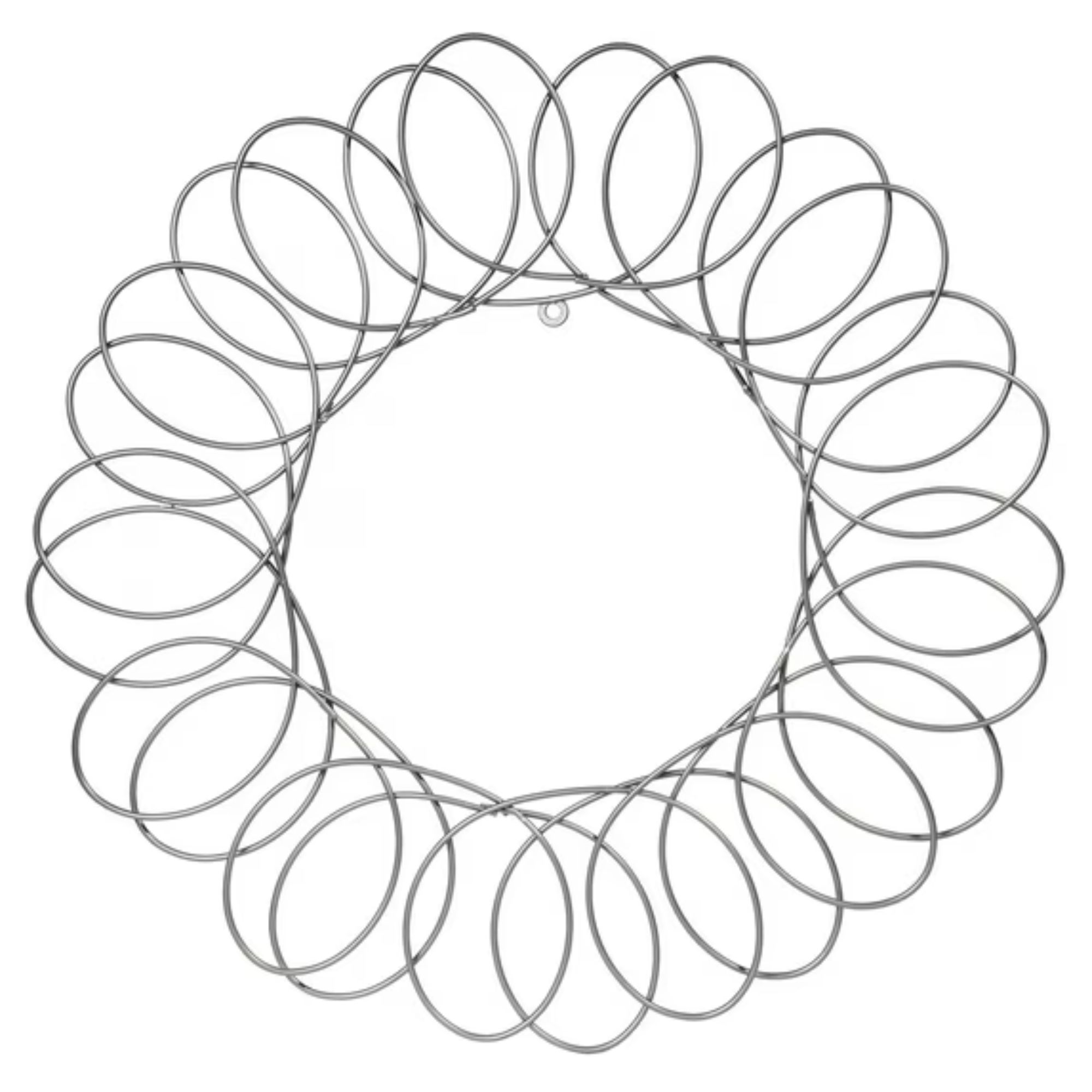 Red Co. Silver Metal Wreath - Wall Mount Christmas Card Holder