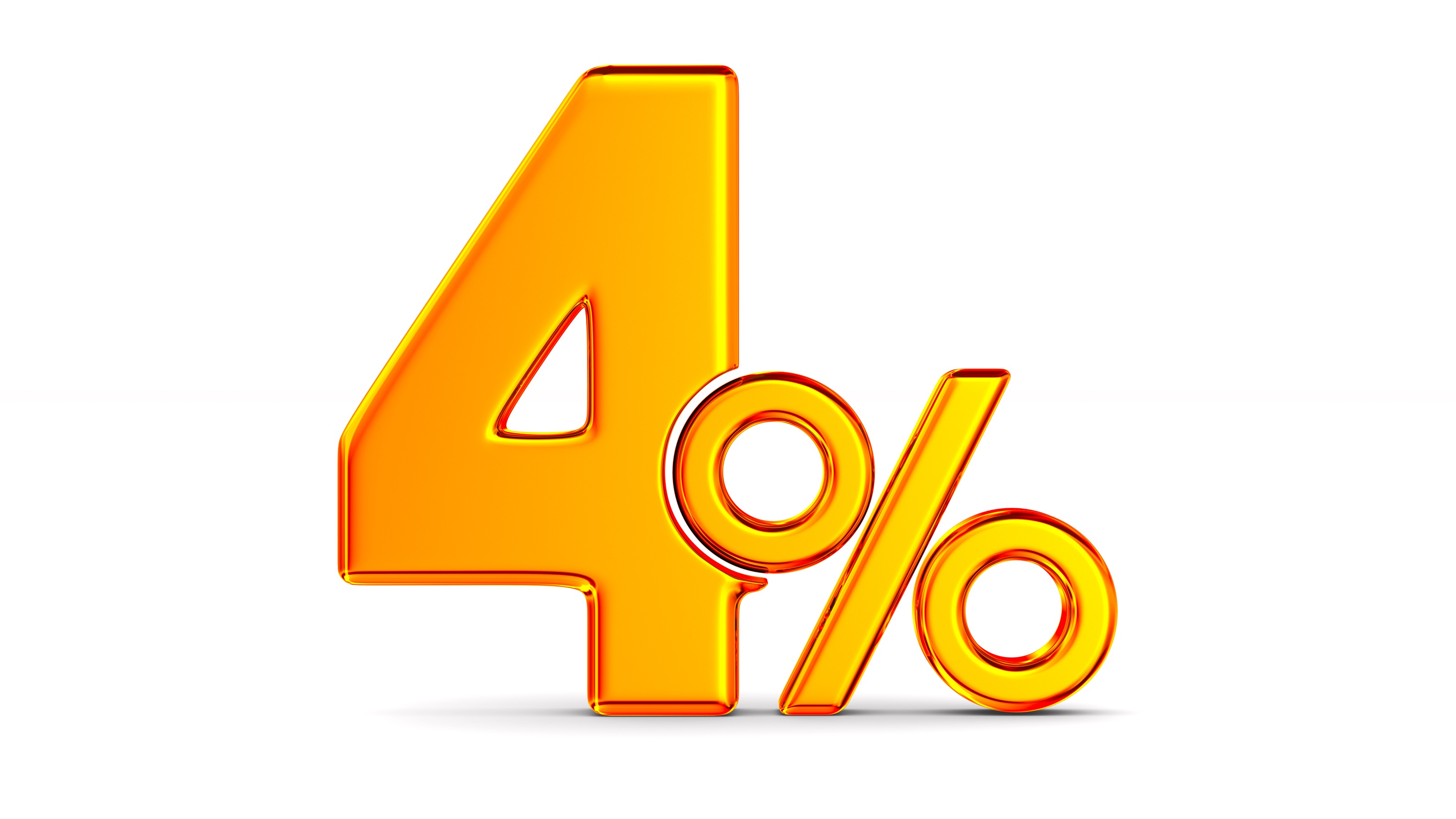 4% in large gold figures against a white background.