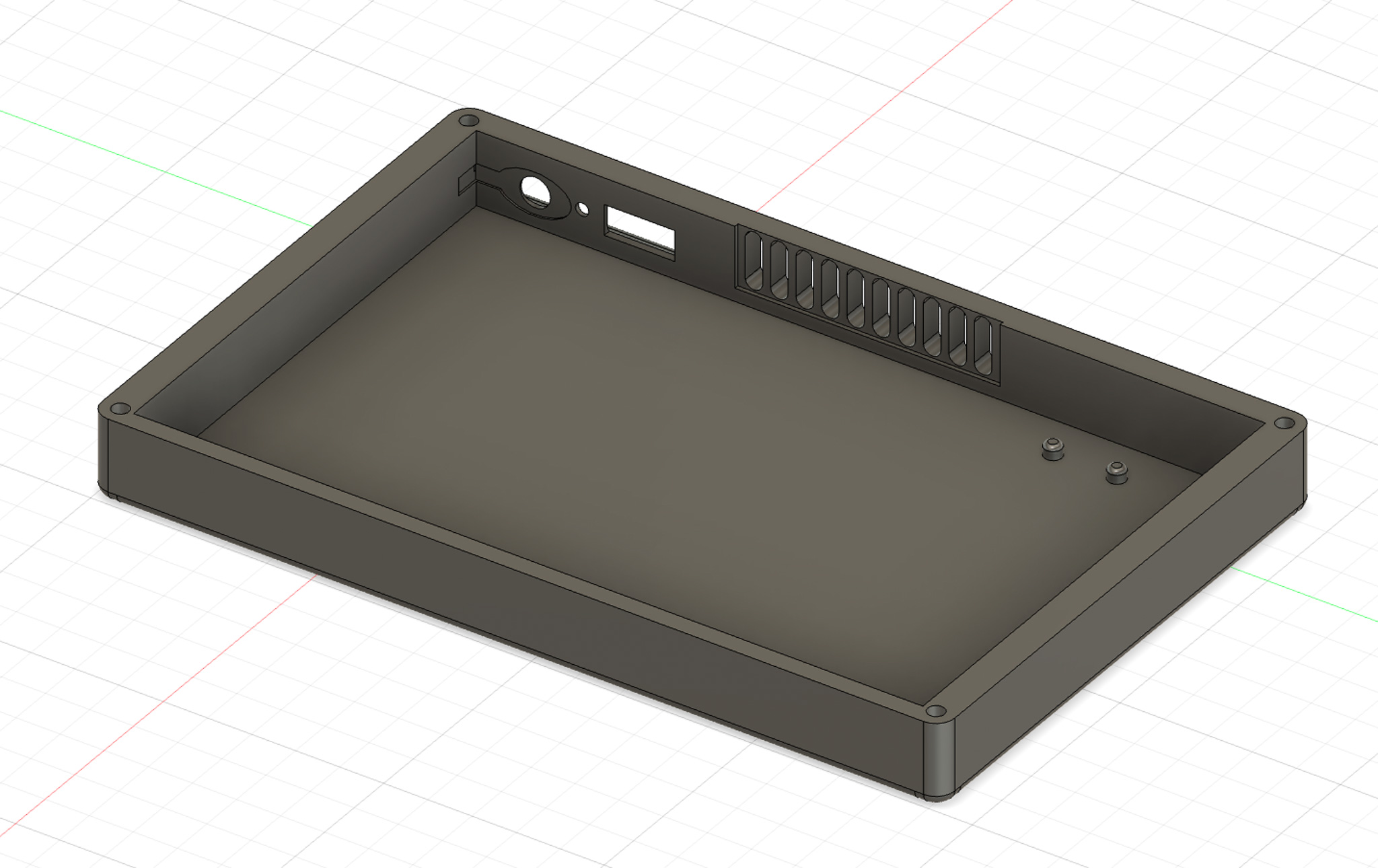 CAD software image of Steam Brick enclosure, showing its simplicity.