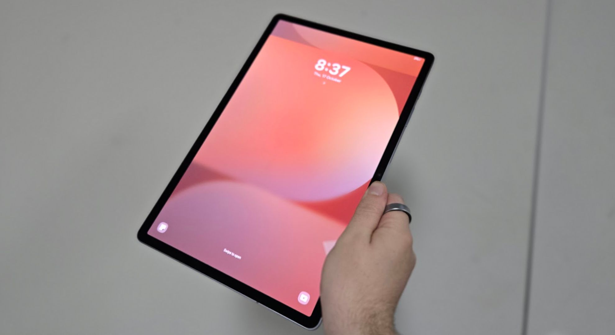 The Samsung Galaxy Tab S10 Plus being held in a hand