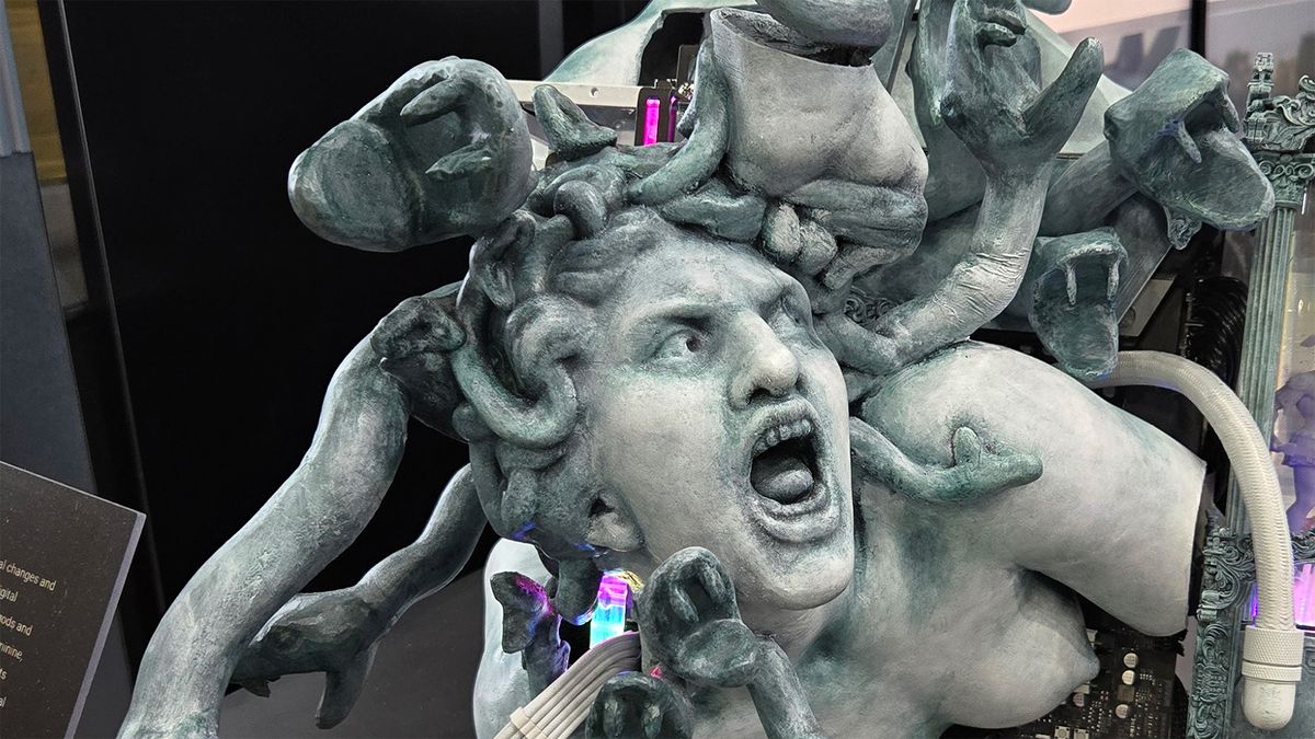 I went to PAX Australia and all I got was a glimpse of this $17,000 gaming PC shaped like Medusa that's a commentary on AI's inability to grasp the importance of mythology stories in human culture