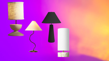table lamps on a colorful background