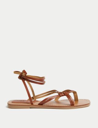 M&S Collection, Leather Ankle Strap Flat Sandals