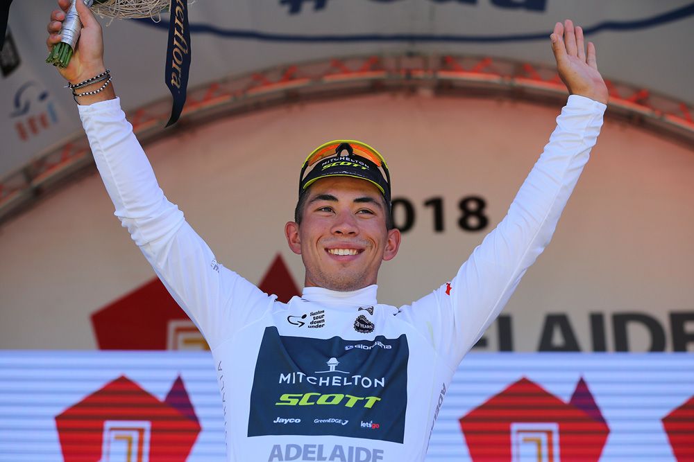 Caleb Ewan (Mitchelton-Scott) kept the best young rider's white jersey