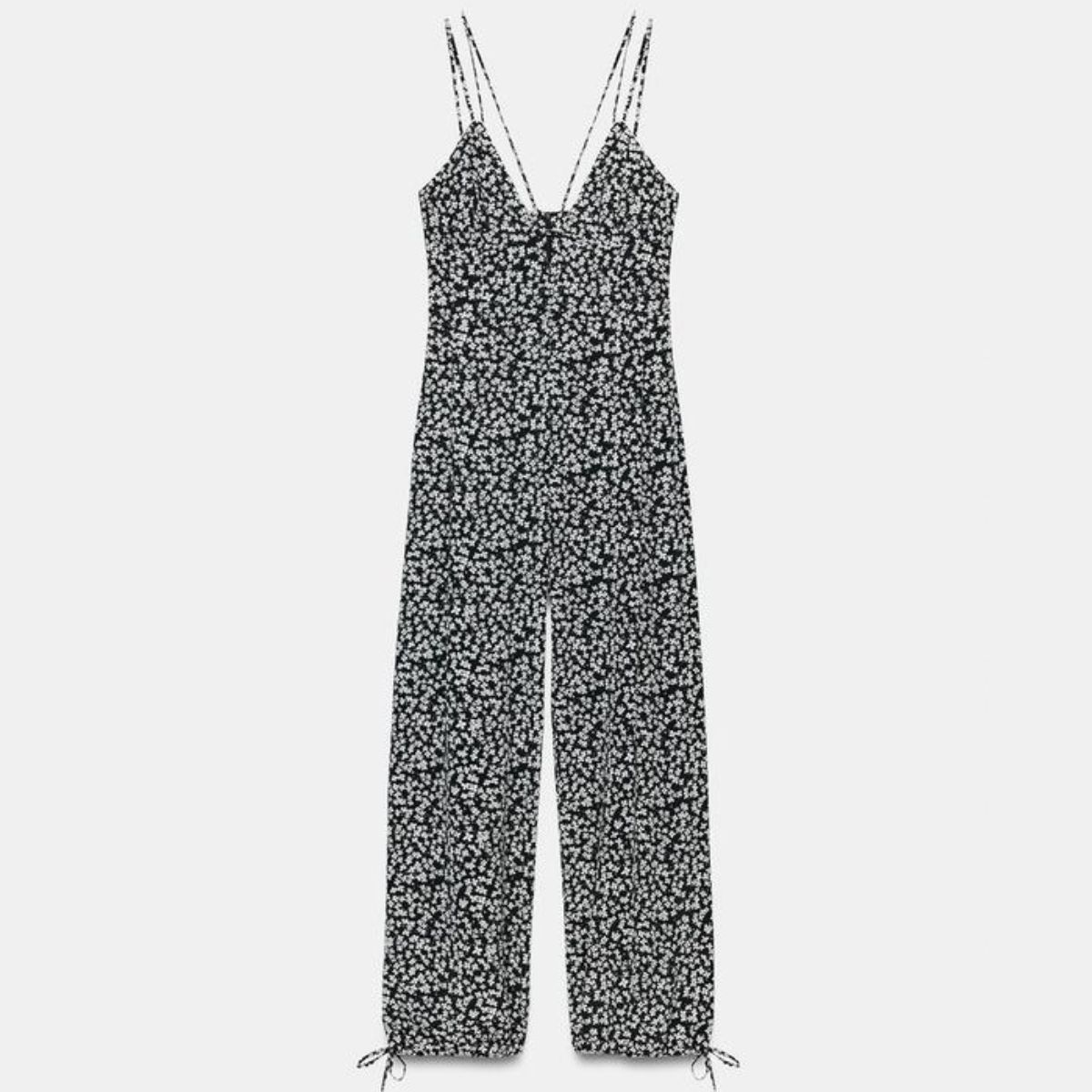 ZARA, Floral Print Strappy Jumpsuit