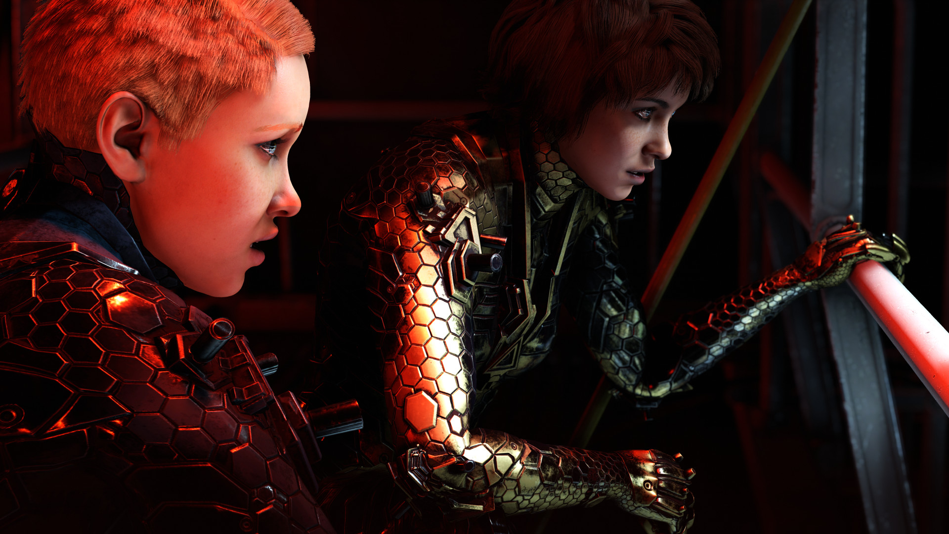 A Wolfenstein: Youngblood PC screenshot showing the two protagonists.