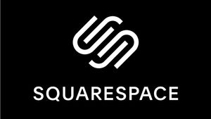Squarespace logo in white ion black background