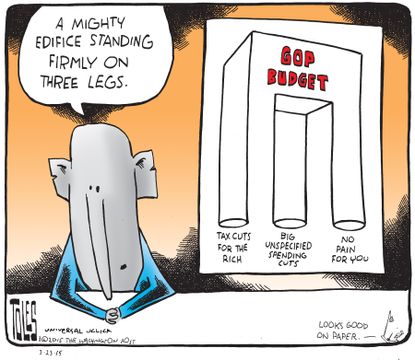 Political cartoon U.S. budget economy GOP