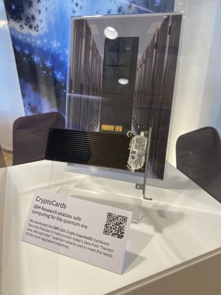 A IBM CryptoCard on display at IBM Research Zurich used to encrypt data at the quantum standard recommended by NIST.