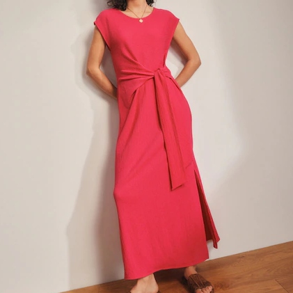 Next Textured Tie Waist Dress
