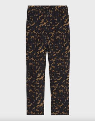 Theory High-Waist Slim Crop Pant in Tortoiseshell Printed Crepe