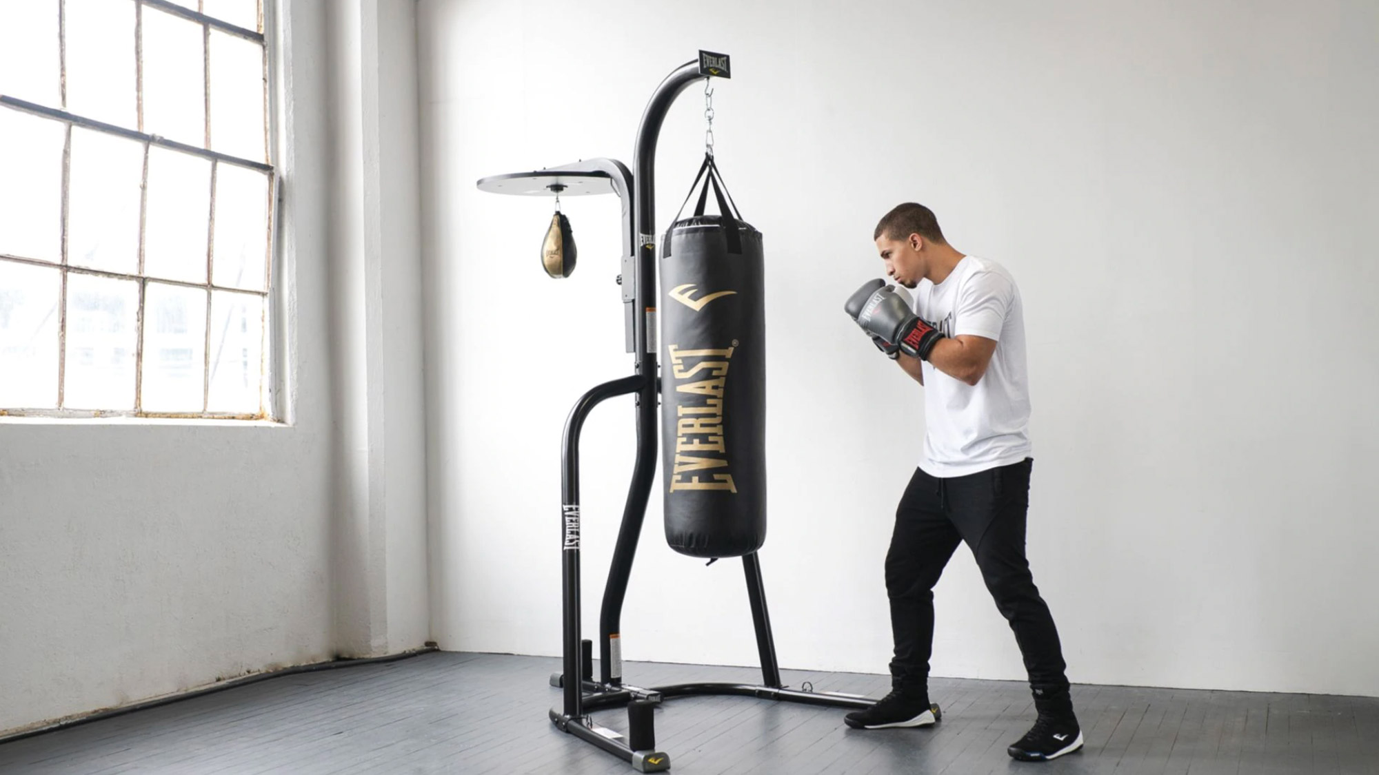 Best home gym equipment: Everlast Powercore Dual Bag and Stand