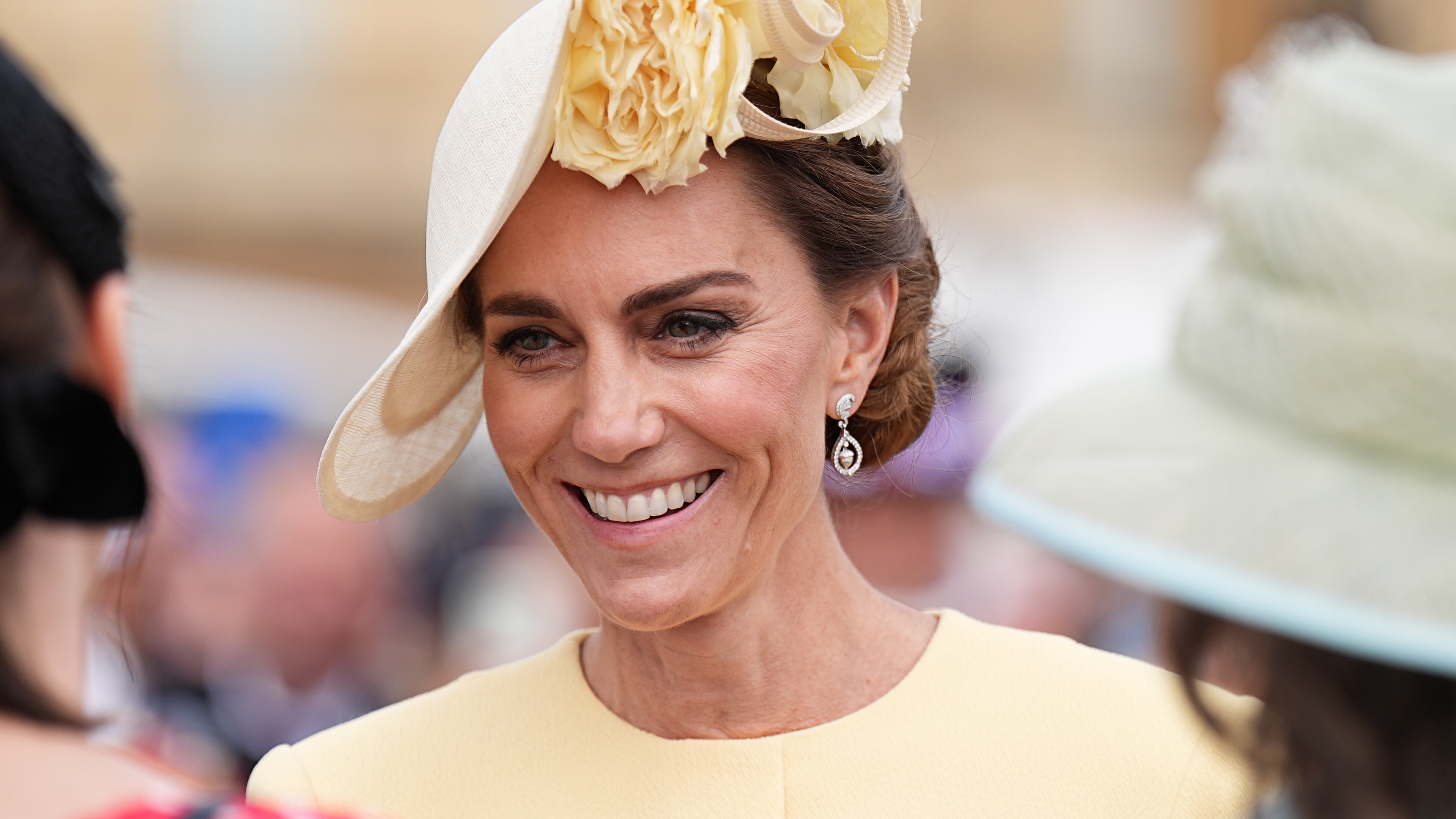 Catherine, Princess of Wales smiles during a Royal Garden Party at Buckingham Palace on May 20, 2025
