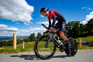 Wout Poels rides in the stage 4 time trial at Criterium du Dauphine