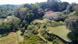 Lunuganga Estate, aerial shot of gardens