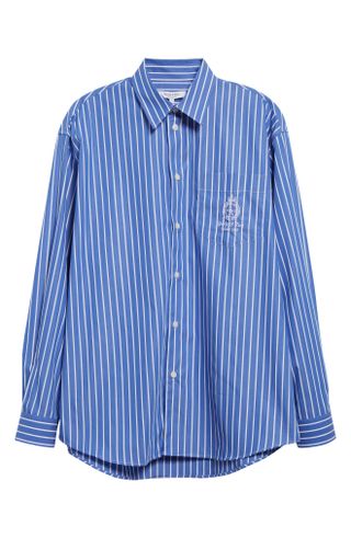 Crown Oversize Cotton Button-Up Shirt