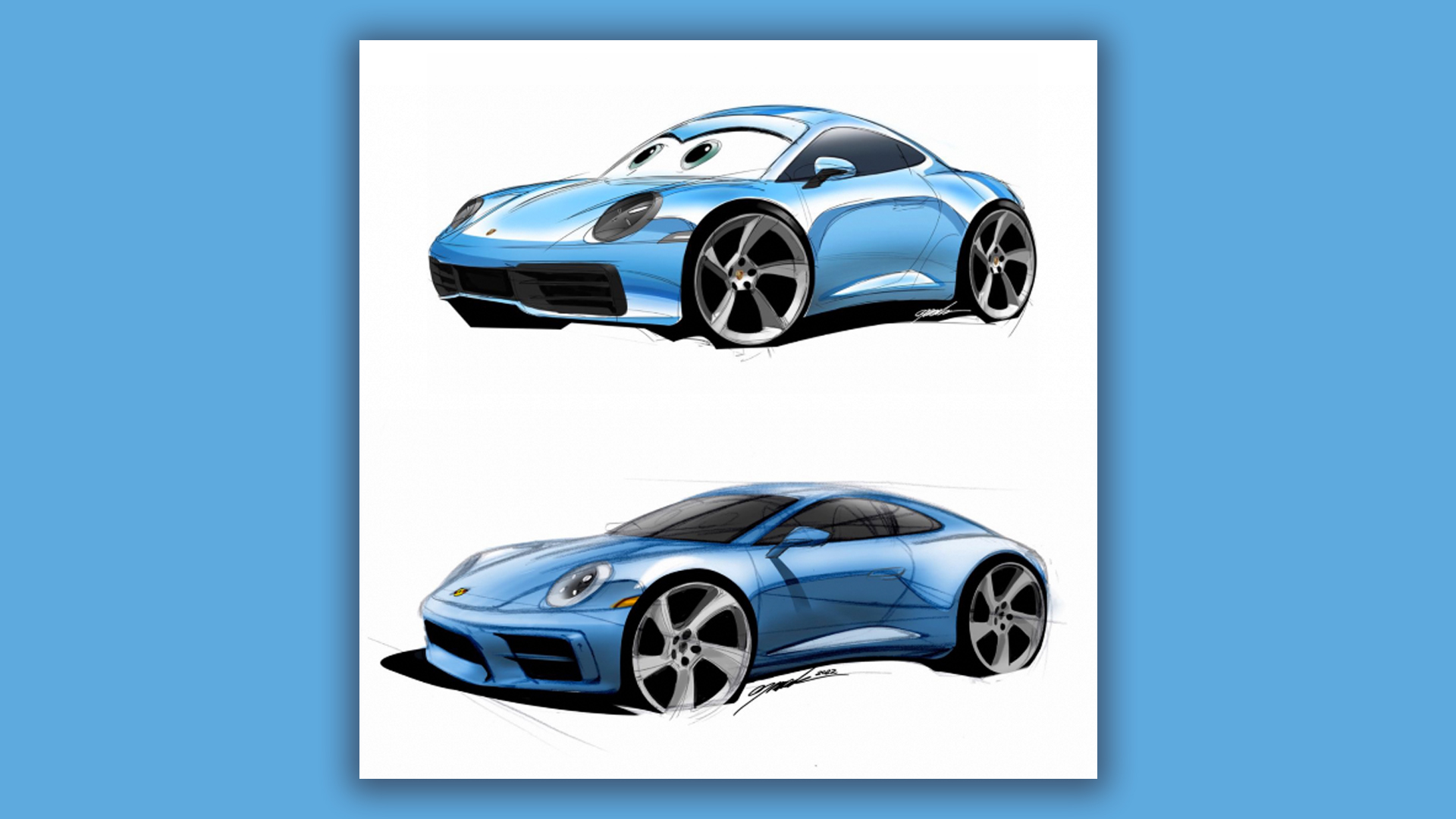 Dviejų „Porsche“ automobilių palyginimas