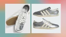 river island lookalikes for adidas metallic silver Tokyo trainers