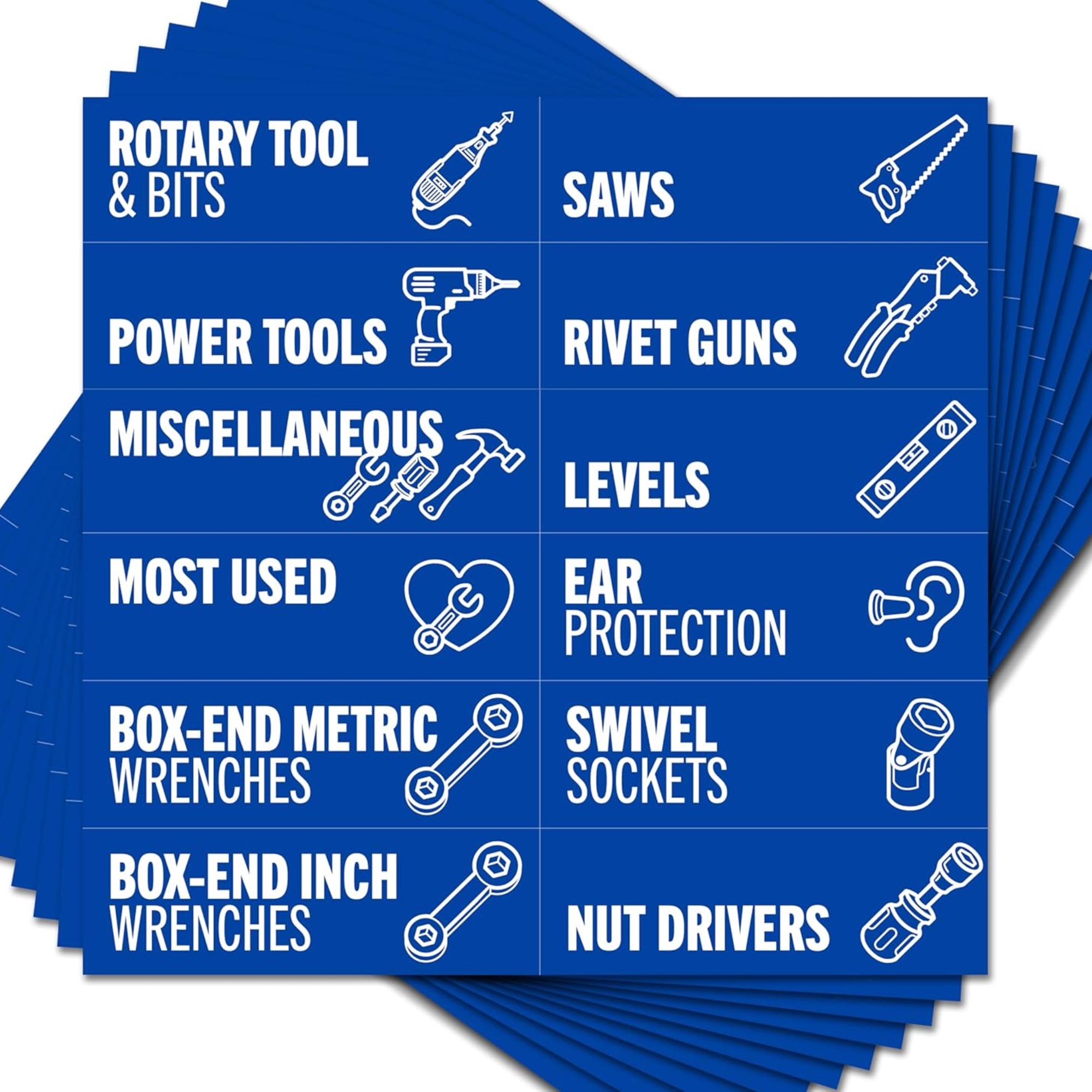 Amazon toolbox magnetic labels, blue