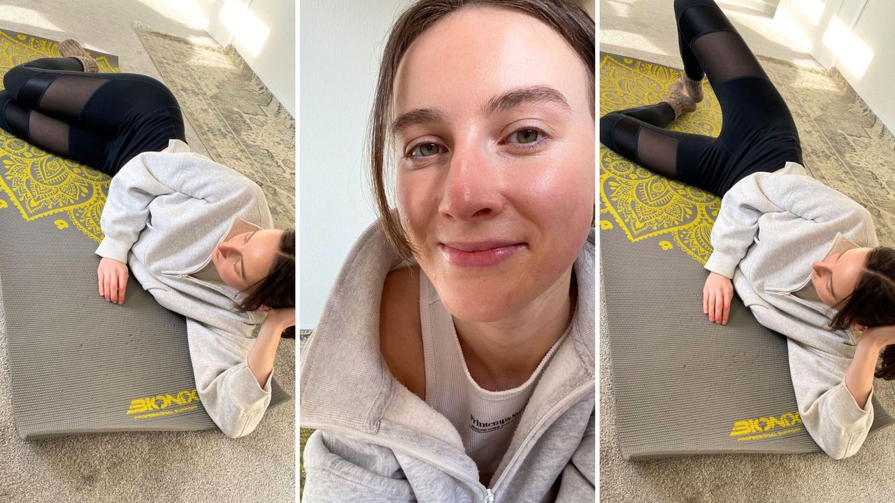 Health writer Katie Sims trying Pilates clams every day