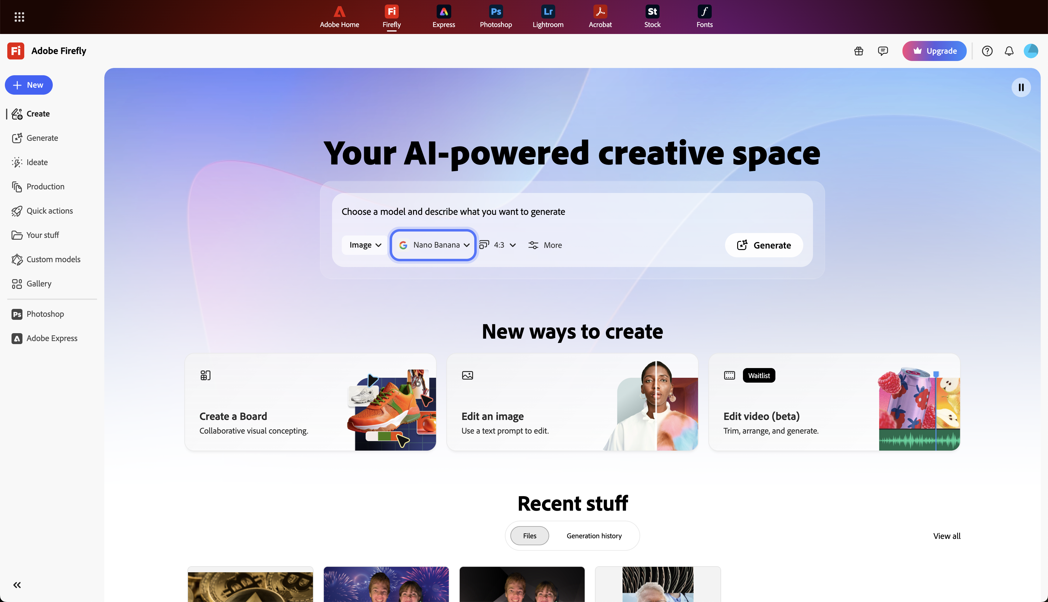 Adobe Firefly animate still images