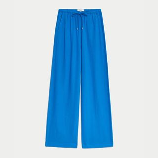 M&S Blue Linen Trousers