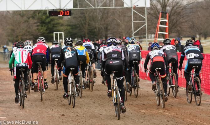 Men 60-64 head out onto the muddy course