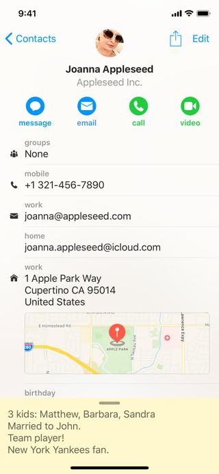 Cardhop iOS contact detail