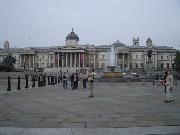 The National Gallery sits on the North side of Trafalgar Square