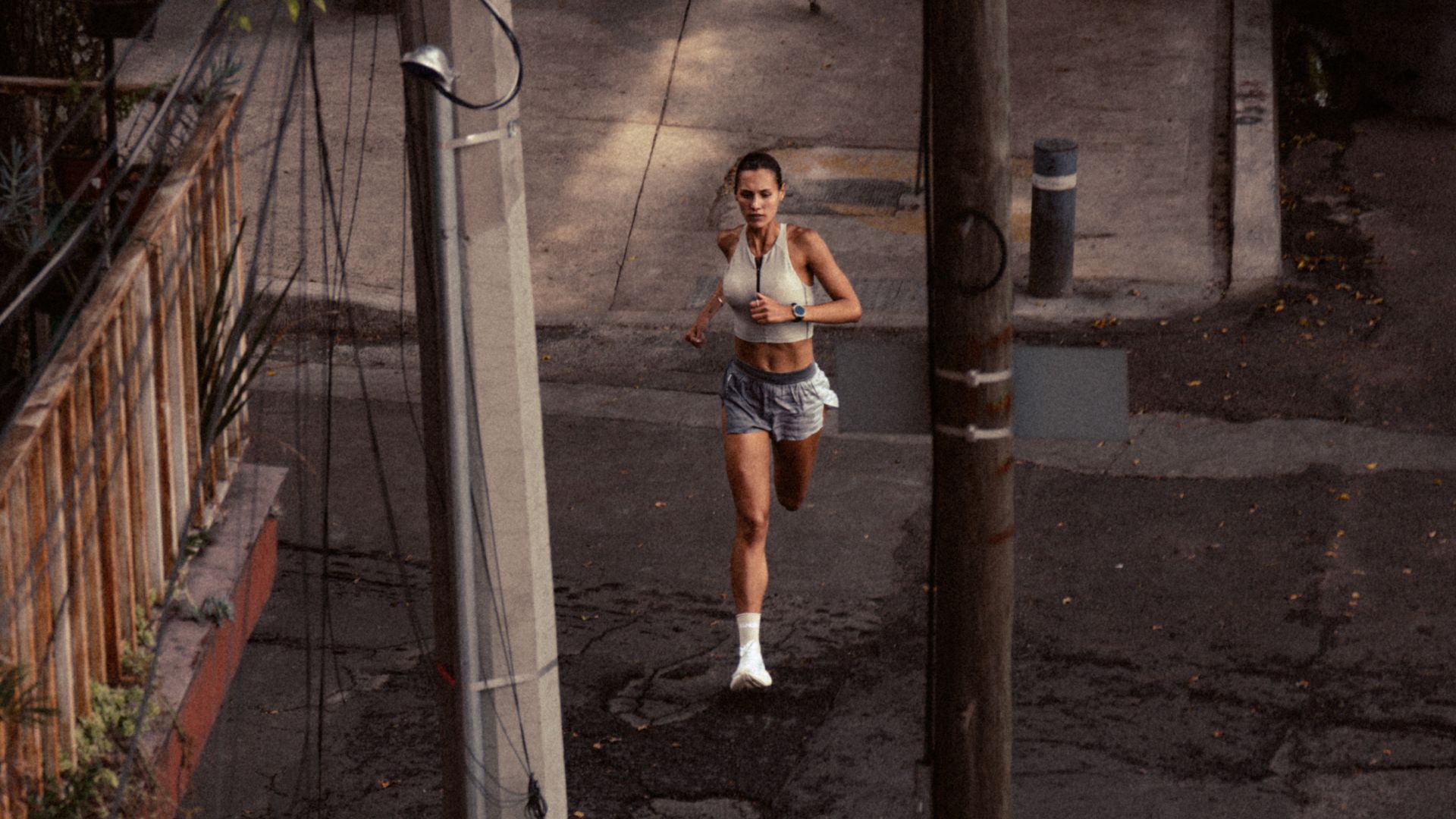 image of a runner training in an urban setting