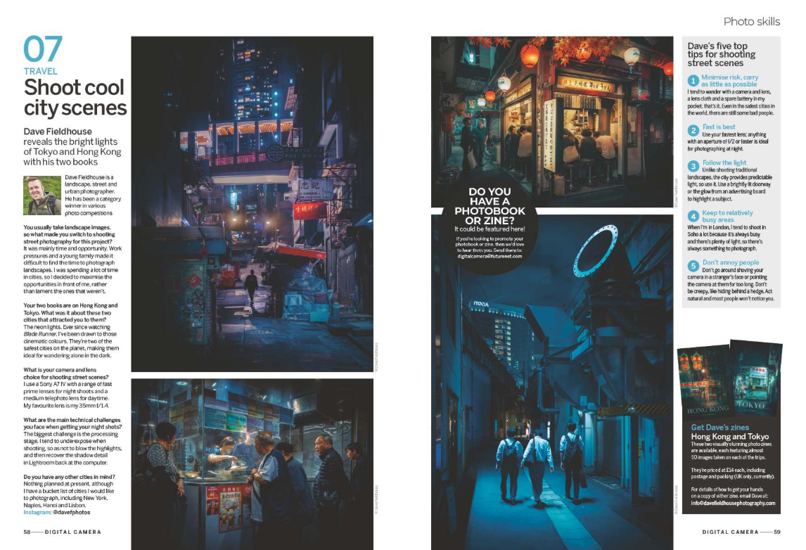 Image showing a project in the Photo Skills section in issue 304 (March 2026) of Digital Camera magazine, profiling the launch of new photo-zines by landscape photographer Dave Fieldhouse